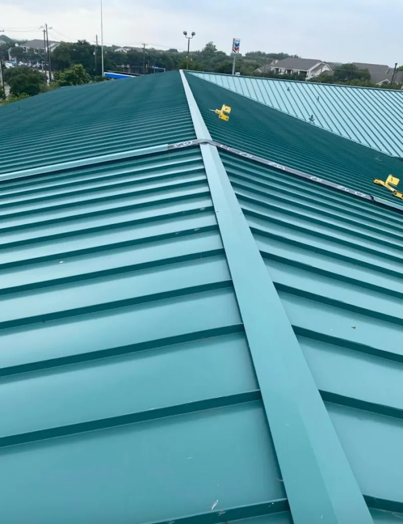Green commercial metal roof ridge and valley for Metal Roof Repair in Thousand Oaks